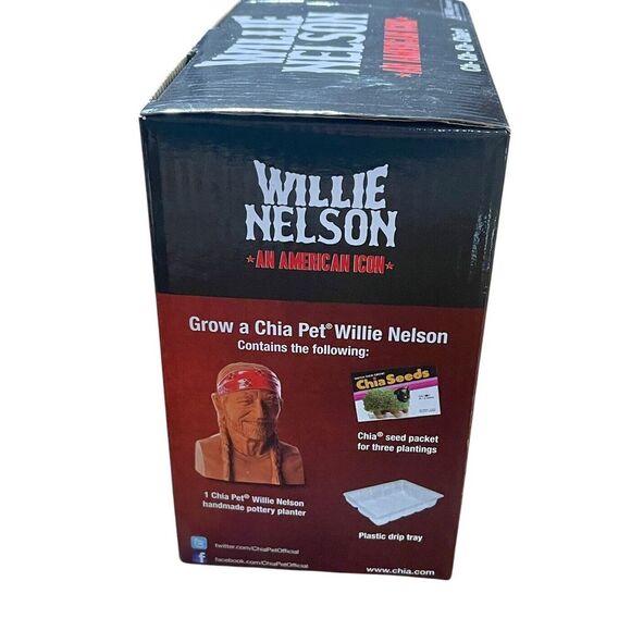 Willie Nelson An American Icon New Chia Pet Decorative‎ Planter Classic Country - Picture 2 of 7